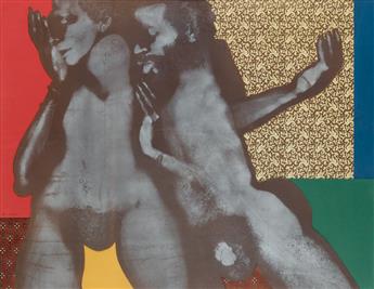 DAVID HAMMONS (1943 -   ) Untitled (Double Body Print Collage).